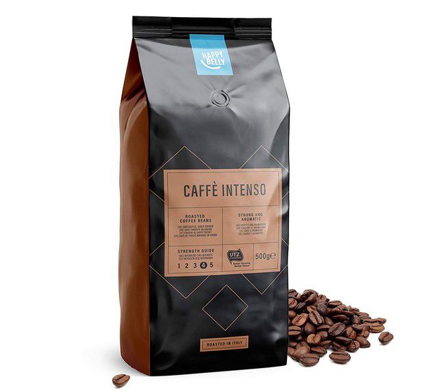 Happy Belly Kaffeebohnen Caffè Intenso (2 x 500 g) für 8,48€ &#8211; Prime