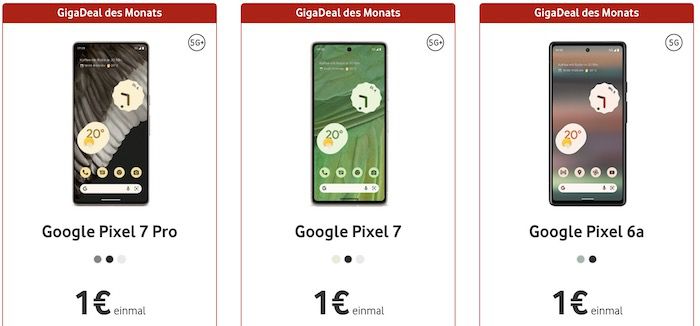 Google Pixel 7 (Pro) inkl. Vodafone Gigamobil Tarif + bis 200€ Startguthaben + 200€ Gutschein Prämie