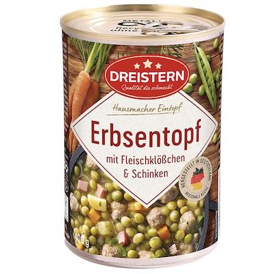 4x 400g Dreistern Erbsen Eintopf mit Fleischklößchen ab 7€ (statt 9€)