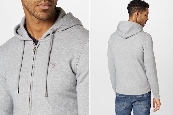 GANT Herren Sweatjacke in Grau für 79,92€ (statt 91€)