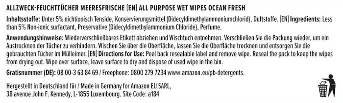 6x 80er Pack by Amazon Allzweck Feuchttücher Meeresfrische für 5,58€ (statt 12€)