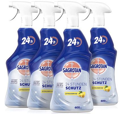 4x 600ml Sagrotan 24 Stunden Schutz desinfizierender Allzweck Reiniger für 8,92€ (statt 12€)