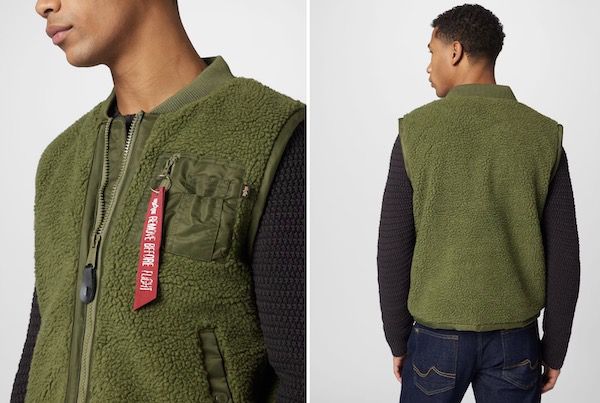 Alpha Industries Teddy Weste in Grün für 59,43€ (statt 75€)