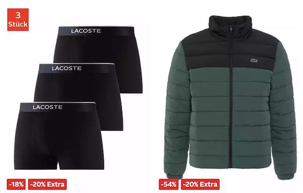 20% Extra Rabatt auf Lacoste Pullover, Sweatjacken, Poloshirts uvm.