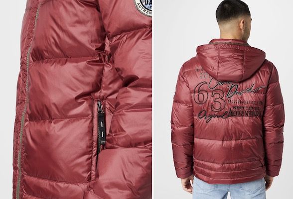 Camp David Daunenjacke in Rot mit abtrennbarer Kapuze für 111,30€ (statt 279€)