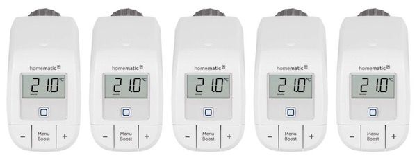 5er Pack Homematic IP Thermostate + Wandthermostat + Access Point für 289,95€ (statt 389€)
