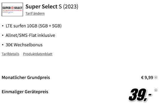 Samsung Galaxy A13 für 39€ + o2 Allnet Flat mit 10GB LTE für 9,99€ mtl. + 30€ Bonus