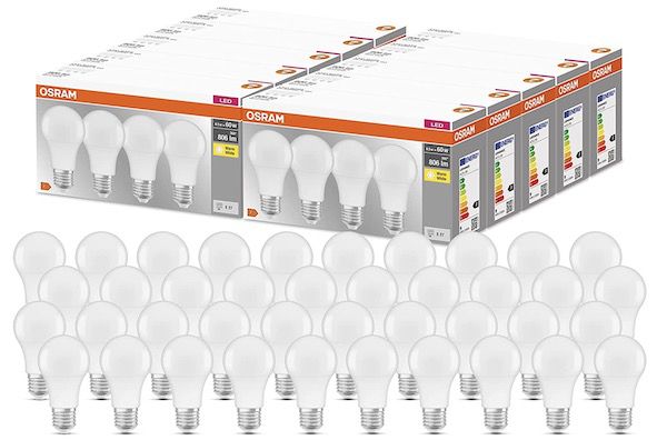 40er Pack Osram LED Base Classic A E27 Lampe 8,5 Watt für 20,30€ (statt 48€)