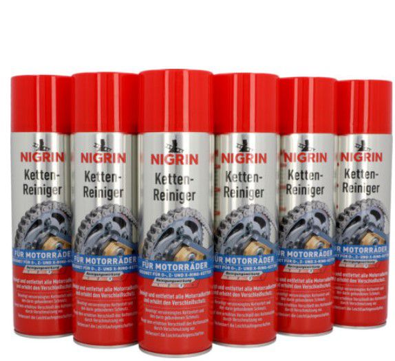 NIGRIN Kettenreiniger für Motorräder (6 x 500 ml) Sprühdosen für 19,79€ (statt 25€)