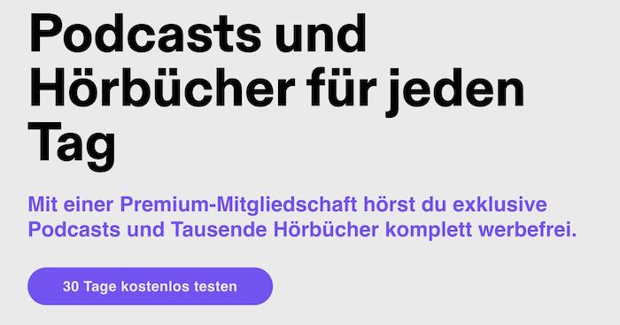 Podimo: Hörbücher, Podcasts u.a. 30 Tage gratis