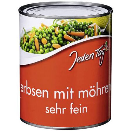 12x Jeden Tag Erbsen sehr fein mit Möhren, á 425ml ab 9,61€ (statt 12€)