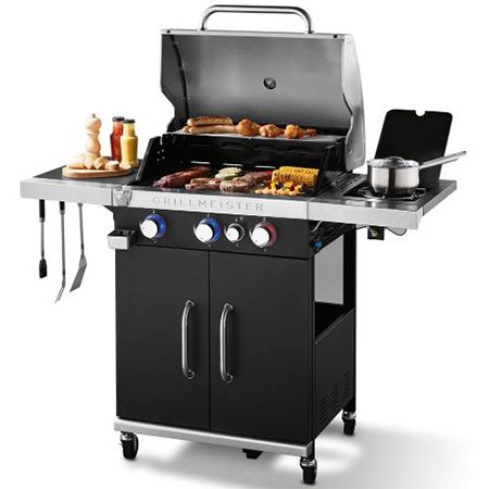 Grillmeister 3plus1 Gasgrill mit 3 Brennern + 1 Seitenbrenner für 195,30€  (statt 279€)