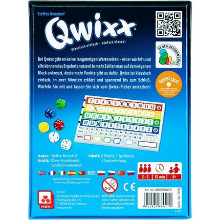 Qwixx   Würfelspiel für 8,49€ (statt 11€)   Prime