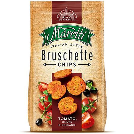 Maretti Bruschette Brotchips mit Tomate, Olive &#038; Oregano, 150g ab 1,22€ &#8211; Prime