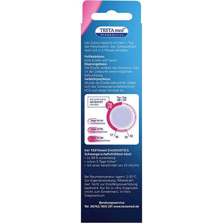 2er Pack TESTAmed Diagnostics Schwangerschaftsfrühtest für 6€ (statt 11€)