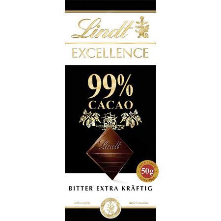 Lindt Excellence Edelbitter Schokolade mit 99% Kakao, 50g ab 1,61€   Prime Sparabo
