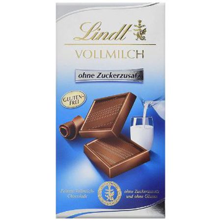 Lindt Feinste Vollmilch Schokolade ohne Zuckerzusatz, 100g für 2,15€ (statt 3,50€)