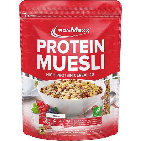 IronMaxx Protein Schokoladen Müsli, Vegan, Laktosefrei, 550g ab 4,27€   Prime Sparabo