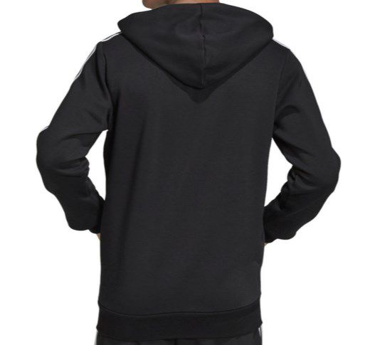 Adidas Essentials 3 Stripes Zipper Hoodie in Schwarz ab 30€ (statt 44€) XS bis M