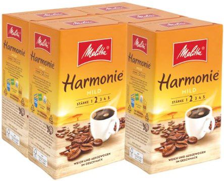 6x 500g Melitta Harmonie Gemahlener Röstkaffee ab 28,51€ (statt 36€)