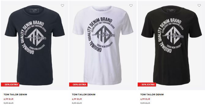 Tom Tailor T Shirts ab 4€   z.B. Tom Tailor Denim Shirt für 6,99€ (statt 13€)