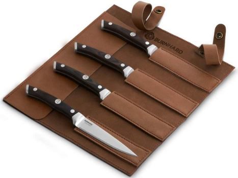 4er Set Burnhard Steakmesser mit Pakka Holzgriff für 42,40€ (statt 50€)