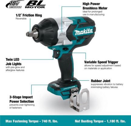 Makita DTW1002Z Akku Schlagschrauber 18V für 199€ (statt 235€)