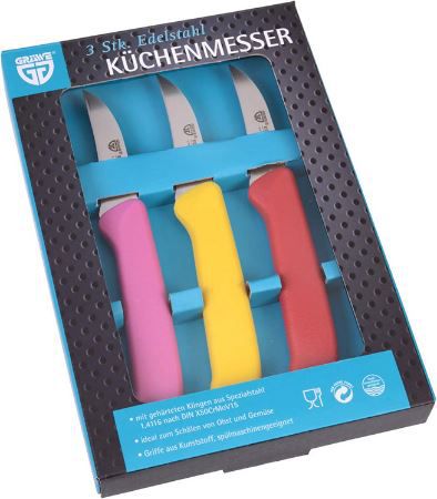 3er Pack Gräwe Küchenmesser in versch. Farben für je 6,99€ (statt 11€)