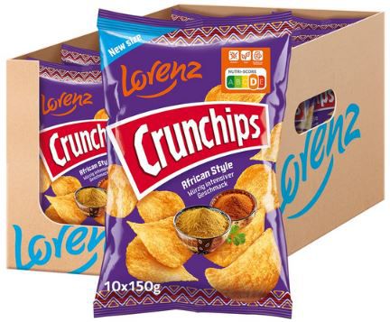 10er Pack Lorenz Snack World Crunchips African Style, je 150g ab 14,32€ (statt 18€)   Prime Sparabo