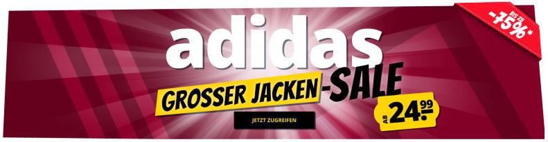 SportSpar adidas Jacken Sale ab 24,99€   z.B. Varilite Hybridjacke für 44,44€ (statt 54€)