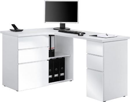 Maja Möbel Office Eck Schreibtisch in Weiß, 145 x 77 x 102cm für 149€ (statt 189€)