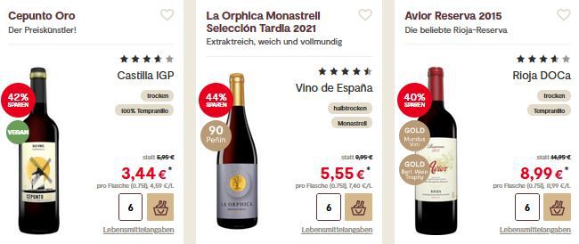 Vinos Lagerausverkauf: Weine im Paket oder Einzelweine im Sale + 10€ Extra Rabatt