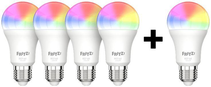 5er Pack AVM FRITZ!DECT 500 LED Glühbirne für 79€ (statt 130€)