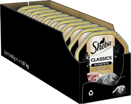 22 x 85g Sheba Classics in Pastete   Ente und Huhn ab 7,29€ (statt 15€) Prime Sparabo