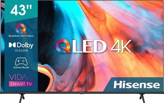 Hisense 43E77HQ   43 Zoll UHD QLED Fernseher mit HDR10+ für 291,10€ (statt 359€)