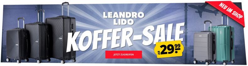 SportSpar: Leandro Lido Koffer Sale ab 29,99€   z.B. Collepino 3er Koffer Set ab 89,99€