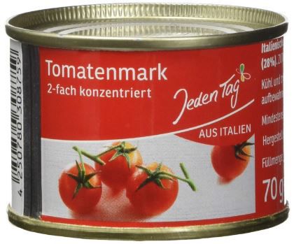 Jeden Tag 2 fach konzentriertes Tomatenmark, 70g für 0,29€   Prime