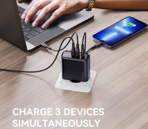 Voltme USB C/A Ladegerät mit 3 Ports, 100W & GaN für 31,49€ (statt 50€)