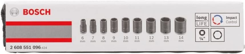 Bosch Professional Steckschlüsseleinsätze Set, 9 tlg. für 11,43€ (statt 20€)   Prime