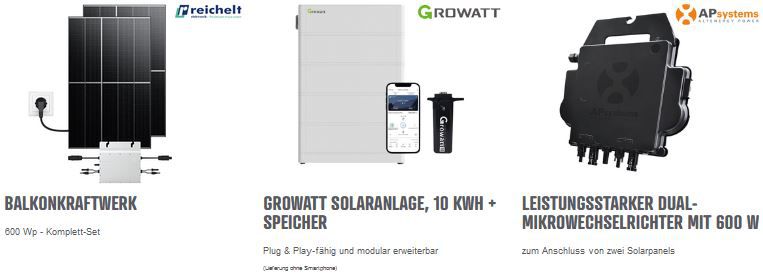 Reichelt: 0% MwSt auf Photovoltaikanlagen und Zubehör   z.B. Reichelt BK SET01 Balkonkraftwerk für 949€ (statt 1.099€)