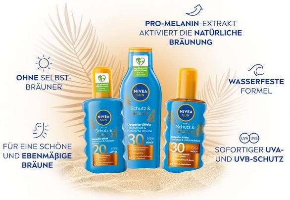 Nivea Sun Schutz & Bräune Sonnenspray LSF 20, 200ml ab 6,79€ (statt 9€)   Prime