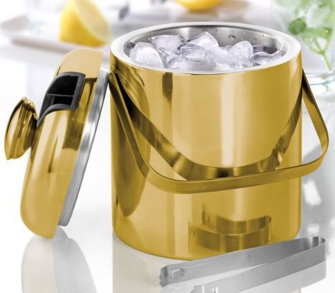 Esmeyer Eiskühler + Zange im Deckel aus Edelstahl in Gold, ca.1,3l für 16,94€ (statt 24€)