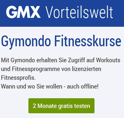 Mit GMX Gymondo 2 Monate gratis ausprobieren