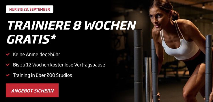 💪 Fitness First: 8 Wochen Gratis bei 24 Monaten + keine Anmeldegebühr