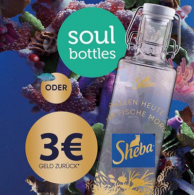 Mit Sheba Soulbottle gratis abfassen oder 3€ spenden