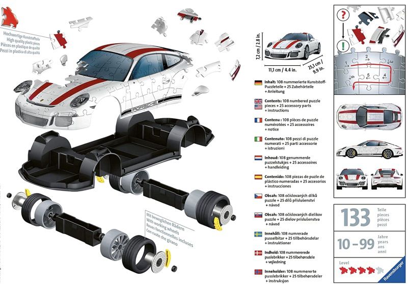 Ravensburger 3D Puzzle Porsche 911 R für 14€ (statt 24€)