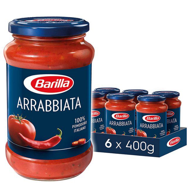 🍅 6x Barilla Pastasauce Arrabbiata (je 400g) für 11,94€ (statt 19€) – 1,99€ pro Glas