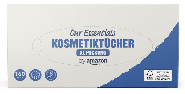 160er Pack Amazon Kosmetiktücher (3 lagig) ab 1,35€   Prime