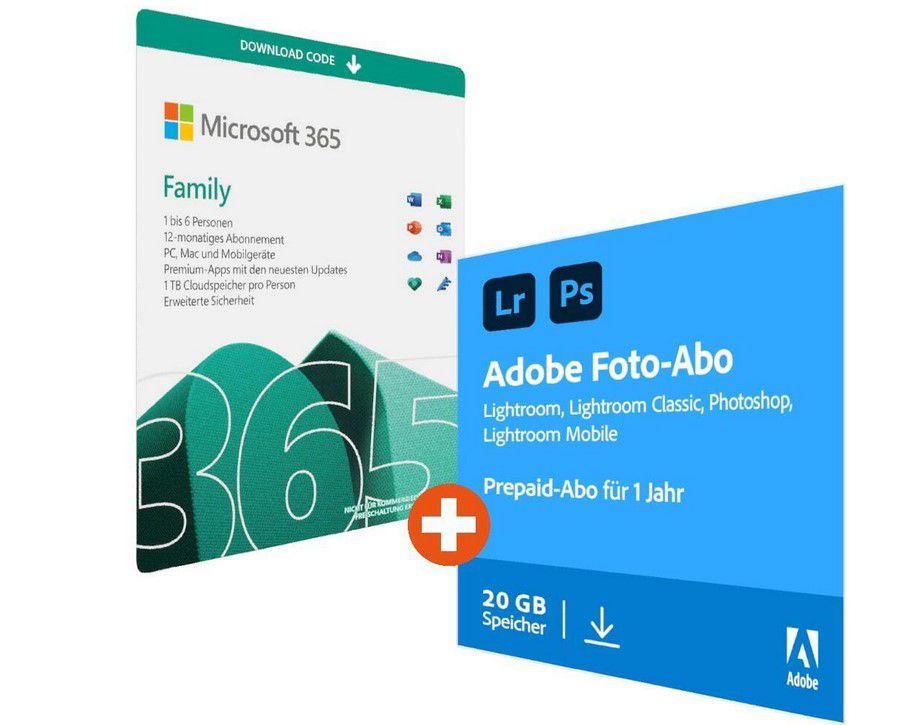 15 Monate Microsoft 365 Family bis zu 6 Nutzer + Adobe Foto Abo für 149,99€ (statt 202€)