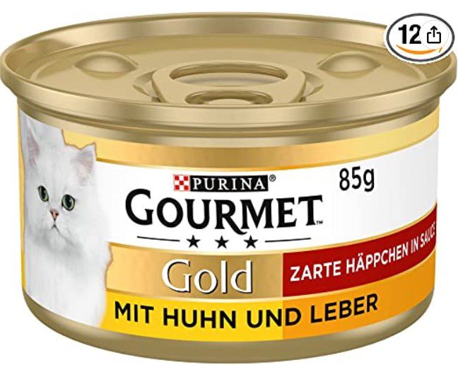 12er Pack Purina Gourmet Katzen Nassfutter mit Huhn und Leber für 3,78€ (statt 10€) prime Sparabo